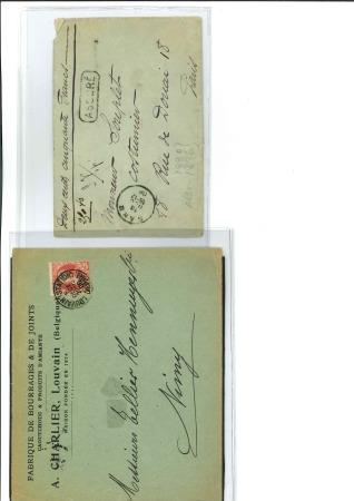 1905 Grosse Barbe, 50c gris + 10c rose sur lettre assurée , en plus 10c rose sur enveloppe illustrée