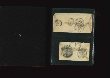 Stamp of Large Lots and Collections Collection of NEGATIVE SEALS on covers and revenue documents in a small album