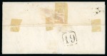 1861 10c red-brown, pl. II, on local double rate cover