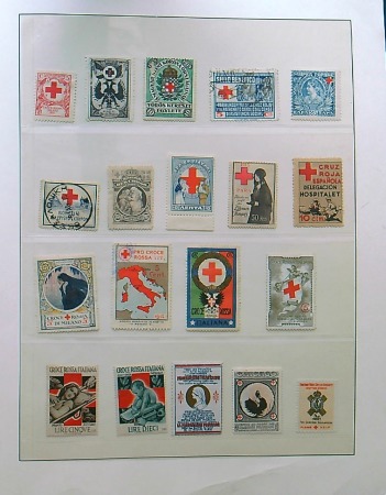 Stamp of Large Lots and Collections All World: 1914-1918 WWI - Red Cross thematic collection in one Lindner album 