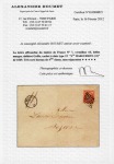 1849, Cérès 1 franc VERMILLON VIF sur enveloppe pour