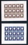 1869-72 4d Brown and 6d Deep Blue proof sheetlets of 15 with "CANCELLED" overprints