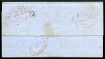 Stamp of South Africa » Cape of Good Hope 1853 4d Deep Blue on blued paper, very good margins, tied to 1864 (Jan 10) lettersheet from Lady-Smith to Paarl