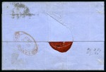 Stamp of South Africa » Cape of Good Hope 1853 4d Blue on slightly blued paper, close to large margins, tied to 1862 wrapper from Graaff Reinet