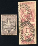 1850 2d Lilac-Mauve, just touched at left, with crisp and complete "15" butterfly cancel of Geelong