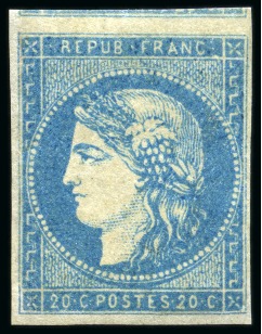 Stamp of France » Emission de Bordeaux 1870, Y&T n°44A Émission de Bordeaux 20 centimes