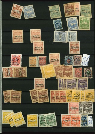 1919-22 Russian Areas: Mint selection on 6 stockpages, incl. Armenia, Azerbaijan, Batum, Georgia and Transcaucasian Federation