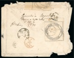 Stamp of France » Siège de Paris ITALIE, 1871, Lettre pour Naples (Napoli) ayant subi