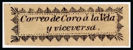 Stamp of Venezuela » Local Issues Coro-La Vela. 1867 black on white paper with ornamental frame, mint