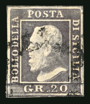Stamp of Italian States » Sicily 1859 20gr deep slate violet, used