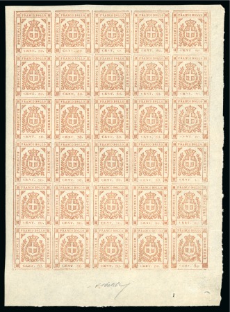 1859 80c bister-orange, complete pane of 30