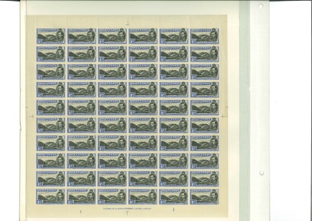 Stamp of Ascension » King George VI 1938-53 4d Black & Ultramarine perf.13 1/2 mint n.h. complete sheet of 60