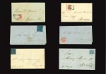 1856-63, choice group of six covers bearing single frankings,
