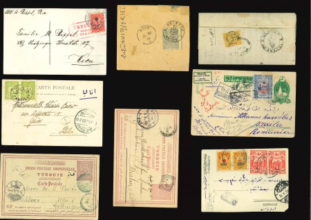 Turkey / Ottoman Empire: 1877-1910s, Group of 200+ postal history items with covers, stationery, postcards and parcel cards