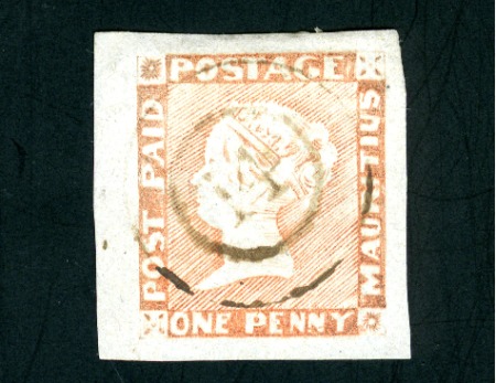 1857-59 1d red, worn impression, position 7, used