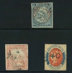1850 2d Prussian Blue pl.II, very good margins, cancelled by "88" numeral in RED
