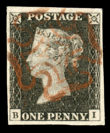 Stamp of Great Britain » 1840 1d Black and 1d Red plates 1a to 11 1840 1d. Black, Pl. 3, BI, large margins all round,