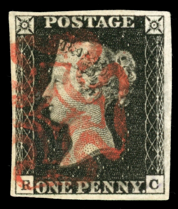Stamp of Great Britain » 1840 1d Black and 1d Red plates 1a to 11 1840 1d. Black, Pl. 7, RC, large margins all round,
