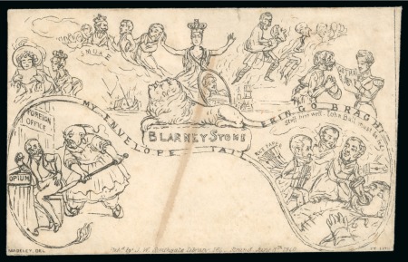 1840 (Jun 19) Southgate no.4 "Blarney Stone" envelope, addressed on the reverse and sent from Chelmsford