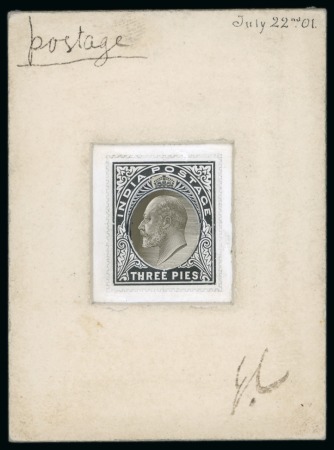Stamp of India » 1855-1946 De La Rue and later Crown Colony Issues 1901 (July 22) Artists Essay for the KEV11 1902-11 3p value