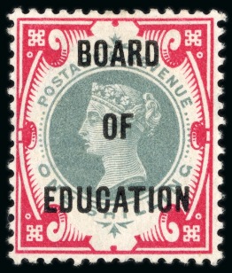 Stamp of Great Britain » Officials Board of Education: 1902 1s Green & Carmine mint hr