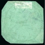 1850-51 8 cents black on blue-green, Townsend Type D, faint initials "EDW", thick frame