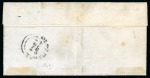 1850-51 8 cents black on blue-green, Townsend Type B, with initials of postal clerk Wight "EDW", on cover