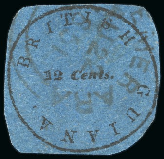 Stamp of British Guiana » 1850 Cotton-Reels (SG 1-8) 1850-51 12 cents black on blue, Townsend forgery no. 9