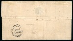 Stamp of British Guiana » 1850 Cotton-<mark>Reel</mark>s (SG 1-8) 1850-51 4c black on pale yelow on pelure paper, cut square on cover