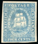 Stamp of British Guiana » 1853 Waterlow Lithographs (SG 11-21) 1853-55 Waterlow lithographed 4 cents selection of 16 including different types