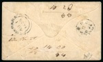 Stamp of British Guiana » 1856 Provisionals (SG 23-27) 1856 Provisional 4 cents black on magenta, Type 4, cut octagonally, used on cover