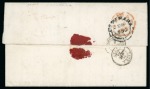 1850 Folded entire to France showing markings of all three Guianas