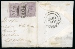1858-59 three covers including two 1856 6d lilac single frankings and one half a cover with two 6d