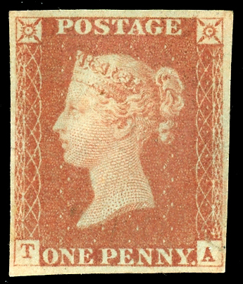 Stamp of Great Britain » 1841 1d Red 1841 1d Red-brown, TA, large balanced margins all round,