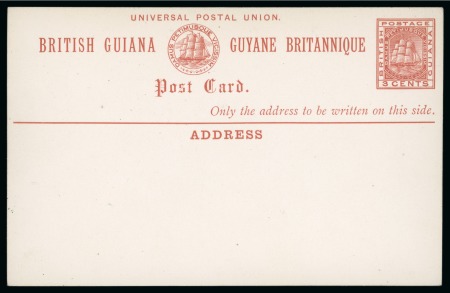 Stamp of British Guiana » Postal Stationery 1879 Ship issue postal stationery postcard 3c colour trials 