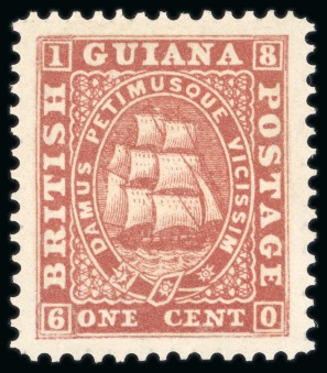 Stamp of British Guiana » Later Issues » 1860-76 Ship Issues (SG 29-115) 1860-79 Ship issue 1 cent reddish brown, perf. 12,