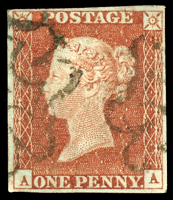 Stamp of Great Britain » 1841 1d Red 1841 1d Red-brown, Pl. 36, AA, good to large margins, with Channel Islands distinctive MCs