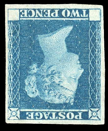 1841 2d Blue small plate trial without corner letters,