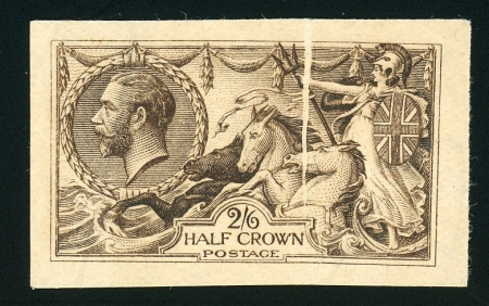 Stamp of Great Britain » King George V » 1913-19 Seahorse Issues 1913 Waterlow 2/6d. brown, rough ungummed imperforate