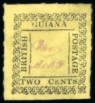 1862 Provisionals 2 cent black on yellow, roulette