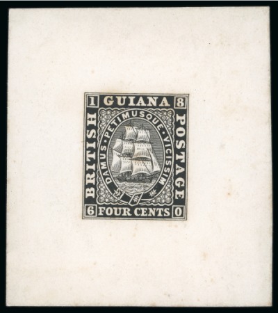 Stamp of British Guiana » Later Issues » 1860-76 Ship Issues (SG 29-115) 1860-76 Ship issue 4 cents black, die proof in black