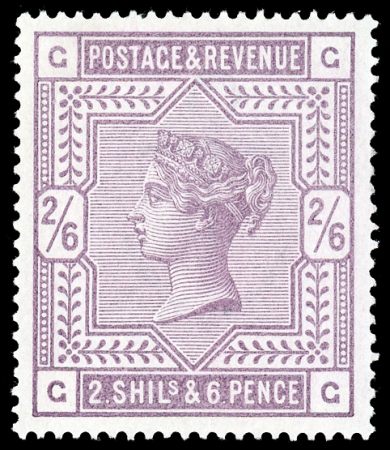 1883 2/6 Lilac on white paper, GG, superb unmounted