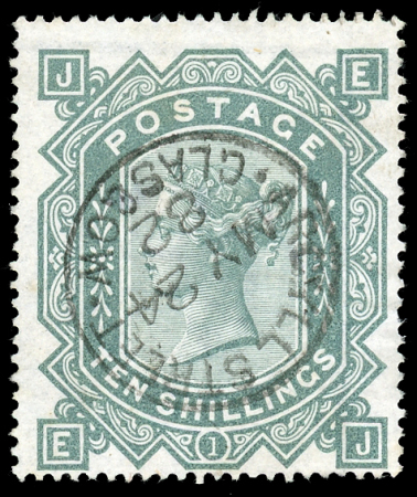 1878 10/- Greenish grey, watermark Maltese Cross, EJ,