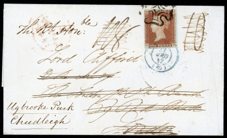 1842 (Aug 22) Entire letter from Paris to Lord Clifford