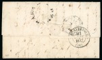 Stamp of British Guiana » Postal History 1837 Folded disinfected entire from Demerara via London to France