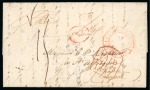 Stamp of British Guiana » Postal History 1837 Folded disinfected entire from Demerara via London to France