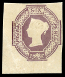 Stamp of Great Britain » 1847-54 Embossed 1854 6d. dull Lilac from the lower left corner of the