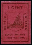 Stamp of British Guiana » 1852 Waterlow (SG 9-10) 1852 Waterlow 1 cent black on magenta, unused
