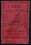 Stamp of British Guiana » 1852 Waterlow (SG 9-10) 1852 Waterlow 1 cent black on magenta, unused with good to huge margins