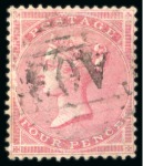 1858-60 Range of GB stamps and covers used in British Guiana cancelled by "A03" numeral ovals of Demerara